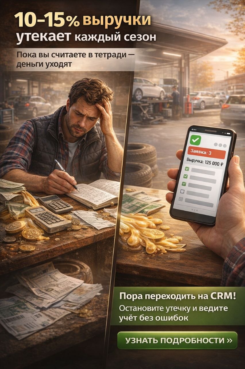 Как вести учет на СТО и шиномонтаже в 2026 году: почему Excel больше не работает